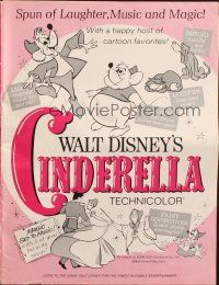 1c522 CINDERELLA pressbook R65 Walt Disney classic romantic musical fantasy cartoon!