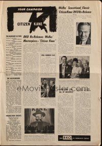 1c523 CITIZEN KANE pressbook R56 some called Orson Welles a hero, others called him a heel!