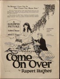 1c528 COME ON OVER pressbook '22 Colleen Moore, Ralph Graves, Irish immigrats to America!