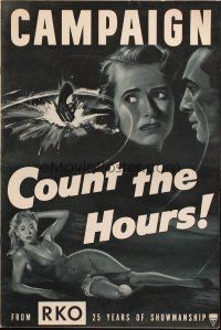 1c534 COUNT THE HOURS pressbook '53 Don Siegel, art of sexy bad girl Adele Mara in low-cut dress!