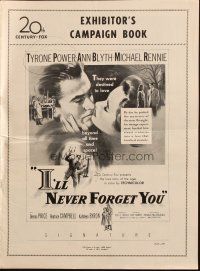 1c660 I'LL NEVER FORGET YOU pressbook '51 Tyrone Power travels back in time to meet Ann Blyth!