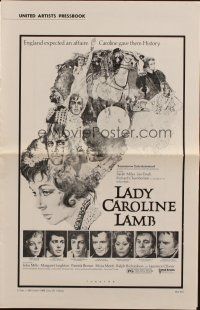 1c684 LADY CAROLINE LAMB pressbook '73 directed by Robert Bolt, great art of Sarah Miles & cast!