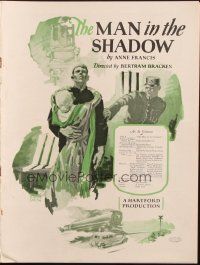 1c735 MAN IN THE SHADOW pressbook '26 David Torrence, Mary McAlister, Seaton Smith art!