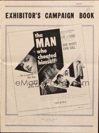 1c738 MAN WHO CHEATED HIMSELF pressbook '51 Lee J. Cobb, sexy Jane Wyatt, film noir!