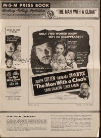 1c741 MAN WITH A CLOAK pressbook '51 Barbara Stanwyck knew why Joseph Cotten disappeared!