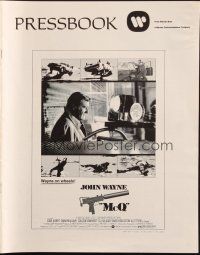 1c749 McQ pressbook '74 John Sturges, John Wayne is a busted cop with an unlicensed gun!