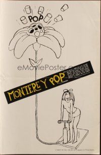 1c763 MONTEREY POP pressbook '68 D.A. Pennebaker, rock & roll, great sexy Tomi Ungerer art!