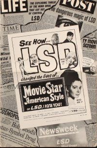 1c766 MOVIE STAR AMERICAN STYLE OR; LSD I HATE YOU pressbook '66 see how drugs change lives!
