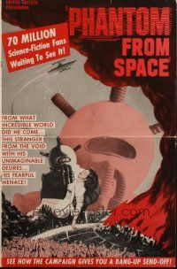 1c804 PHANTOM FROM SPACE pressbook '53 strange alien visitor, is it man or monster?