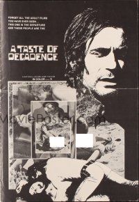 1c884 TASTE OF DECADENCE pressbook '70s folds out into a full-color nudie poster!