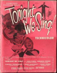1c905 TONIGHT WE SING pressbook '53 Ezio Pinza, Roberta Peters, a great treasure of entertainment!