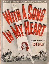 1c942 WITH A SONG IN MY HEART pressbook '52 artwork of elegant Susan Hayward as singer Jane Froman!