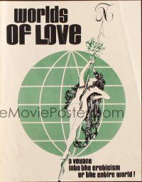 1c945 WORLDS OF LOVE pressbook '60s a voyage into the eroticism of the entire world, sexy art!