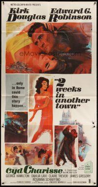 1d457 2 WEEKS IN ANOTHER TOWN 3sh '62 cool art of Kirk Douglas & sexy Cyd Charisse by Bart Doe!