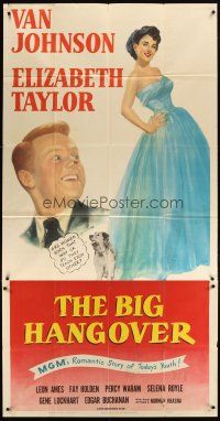 1d513 BIG HANGOVER 3sh '50 art of Elizabeth Taylor & Van Johnson, romantic story of today's youth!