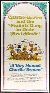 1d527 BOY NAMED CHARLIE BROWN 3sh '70 baseball art of Snoopy & the Peanuts by Charles M. Schulz!
