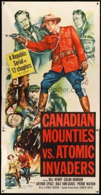 1d540 CANADIAN MOUNTIES VS ATOMIC INVADERS 3sh '53 wacky Republic sci-fi RCMP serial!