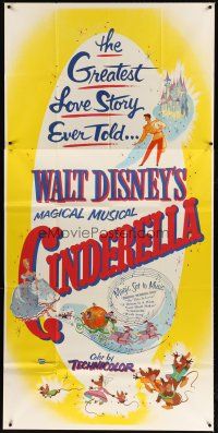 1d553 CINDERELLA 3sh R57 Walt Disney classic romantic musical fantasy cartoon!