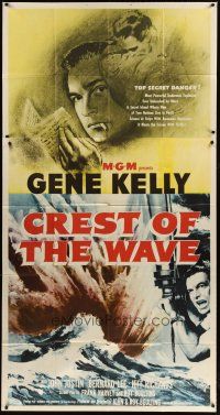 1d566 CREST OF THE WAVE 3sh '54 different art of smoking Gene Kelly + at periscope of submarine!