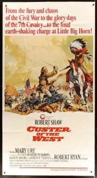 1d568 CUSTER OF THE WEST 3sh '68 McCarthy art of Shaw vs Indians at the Battle of Little Big Horn!