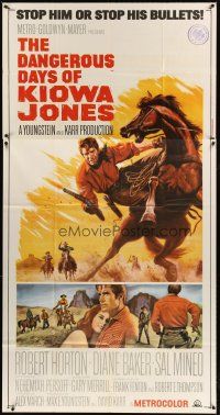1d572 DANGEROUS DAYS OF KIOWA JONES 3sh '66 art of cowboy on horse, stop him or stop his bullets!