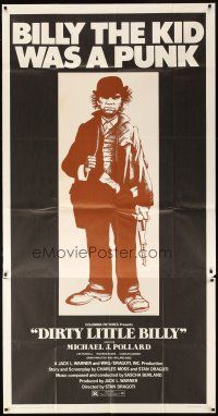 1d583 DIRTY LITTLE BILLY 3sh '72 cool art of Michael J. Pollard as Billy the Kid!