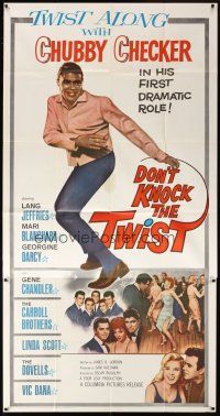 1d587 DON'T KNOCK THE TWIST 3sh '62 full-length image of dancing Chubby Checker, rock & roll!