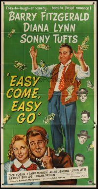 1d594 EASY COME, EASY GO 3sh '46 artwork of horse racing bettor Barry Fitzgerald!