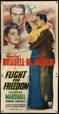 1d612 FLIGHT FOR FREEDOM 3sh '43 Russell & MacMurray in a story that was hushed before Pearl Harbor
