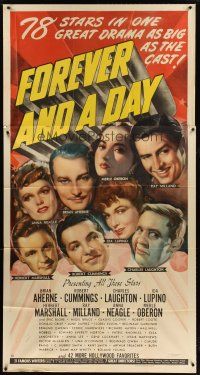 1d614 FOREVER & A DAY 3sh '43 Merle Oberon, Charles Laughton, Ida Lupino & 75 others!