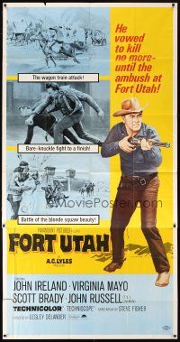 1d615 FORT UTAH 3sh '66 John Ireland vowed to kill no more until the ambush at Fort Utah!