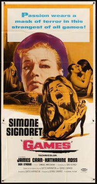 1d623 GAMES 3sh '67 Simone Signoret, James Caan, Katharine Ross, passion wears a mask of terror!