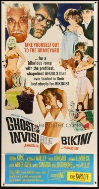 1d629 GHOST IN THE INVISIBLE BIKINI 3sh '66 Boris Karloff + sexy girls & wacky horror images!