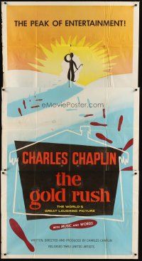 1d636 GOLD RUSH 3sh R59 Charlie Chaplin classic, great Yukon artwork!