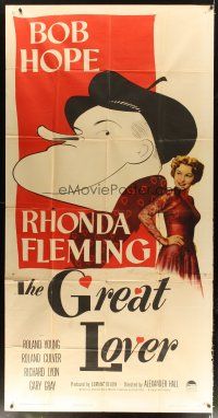 1d641 GREAT LOVER 3sh '49 Al Hirschfeld art of Bob Hope + photo of sexy Rhonda Fleming