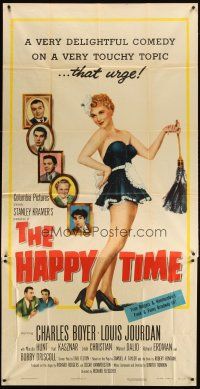 1d657 HAPPY TIME 3sh '52 Charles Boyer, Louis Jourdan, full-length sexy maid Marsha Hunt!