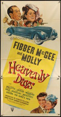 1d664 HEAVENLY DAYS 3sh '44 artwork of your top radio comics Fibber McGee & Molly!