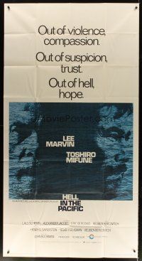 1d665 HELL IN THE PACIFIC 3sh '69 Lee Marvin, Toshiro Mifune, directed by John Boorman!