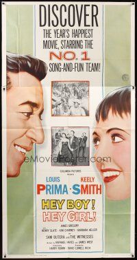 1d668 HEY BOY! HEY GIRL! 3sh '59 artwork of Louis Prima & Keely Smith, #1 song-and-fun team!