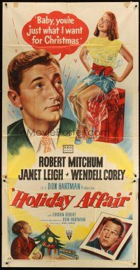 1d674 HOLIDAY AFFAIR 3sh '49 sexy Janet Leigh is just what Robert Mitchum wants for Christmas!