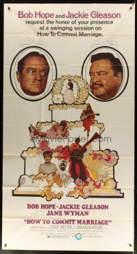 1d681 HOW TO COMMIT MARRIAGE 3sh '69 Bob Hope & Jackie Gleason glaring at each other!