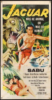 1d702 JAGUAR 3sh '55 Barton MacLane, Sabu lays with sexy Chiquita + art of him in jungle!