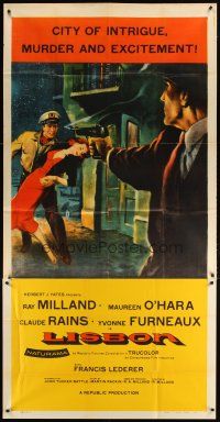 1d735 LISBON 3sh '56 Ray Milland & Maureen O'Hara in the Portugal city of intrigue & murder!