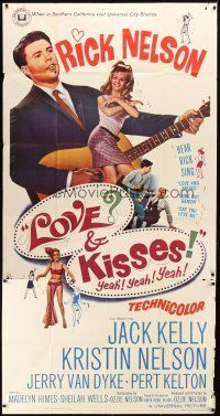 1d745 LOVE & KISSES 3sh '65 Ricky Nelson playing guitar, not rock & roll but Rick & roll!