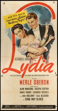 1d749 LYDIA 3sh '41 great full-length artwork of Merle Oberon, who wants all there is to love!