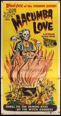 1d750 MACUMBA LOVE 3sh '60 weird, shocking savagery in native jungle, cool art of voodoo queen!