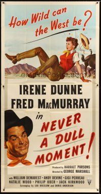 1d794 NEVER A DULL MOMENT 3sh '50 Irene Dunne, Fred MacMurray, how wild can the west be?