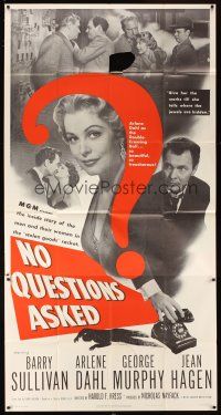 1d800 NO QUESTIONS ASKED 3sh '51 treacherous Arlene Dahl is a double-crossing doll, Barry Sullivan