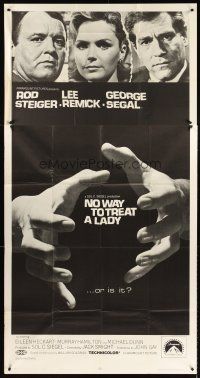 1d802 NO WAY TO TREAT A LADY 3sh '68 Rod Steiger, Lee Remick & Segal, hands about to strangle!
