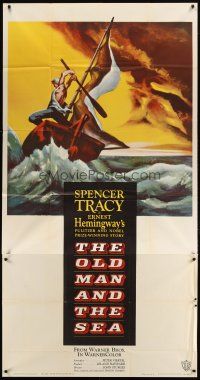 1d807 OLD MAN & THE SEA 3sh '58 John Sturges, Spencer Tracy, from Ernest Hemingway novel!